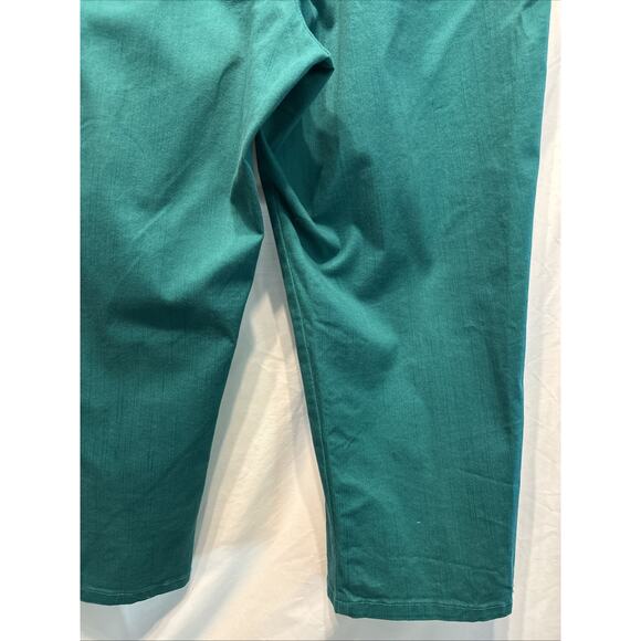 Ruby Rd Petite Women's 14 Teal Pull On Capri Pants Embellished Boho Beachy - Picture 14 of 15
